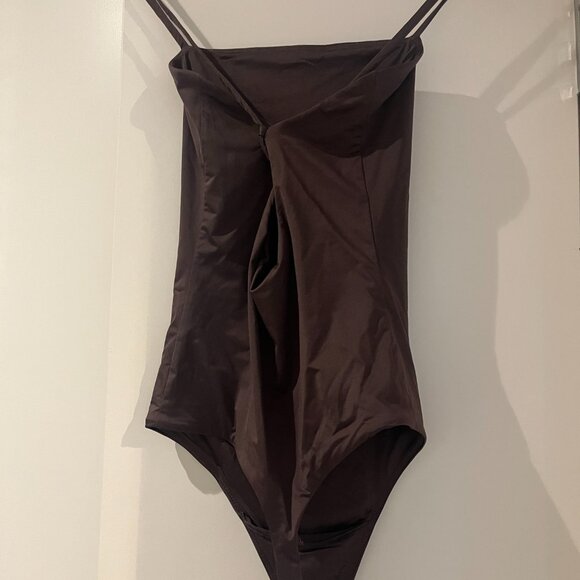 Aritzia Wilfred Contour Deep Mocha Brown Bodysuit Size XS-Small - Picture 3 of 4